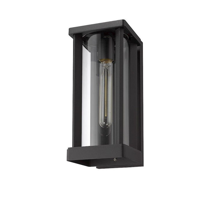 Z-Lite Glenwood 1 Light Outdoor Wall Sconce, Black, Clear