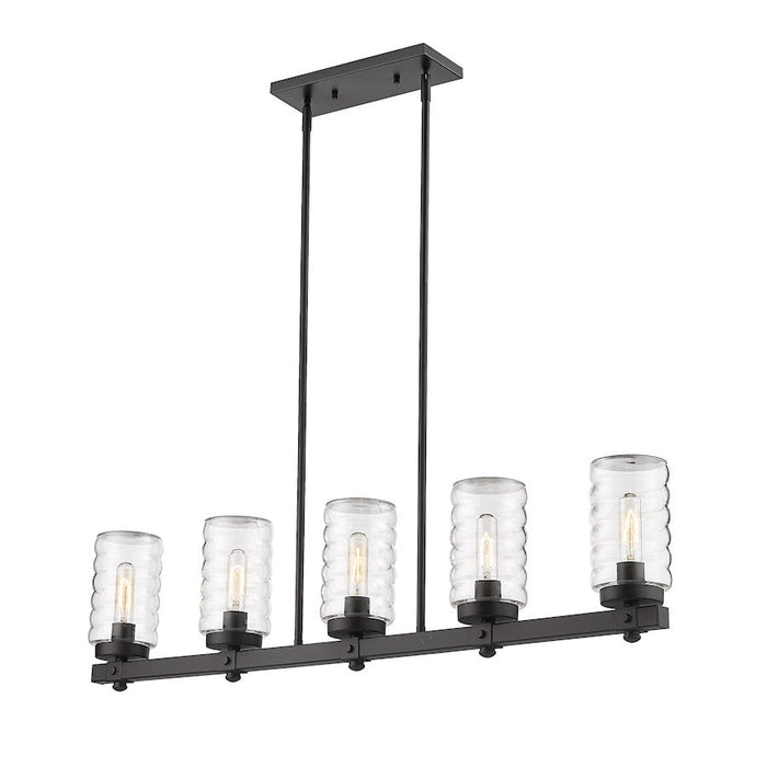 Z-Lite Tahoe 5 Light Outdoor Linear in Matte Black/Clear - 588-5L-BK