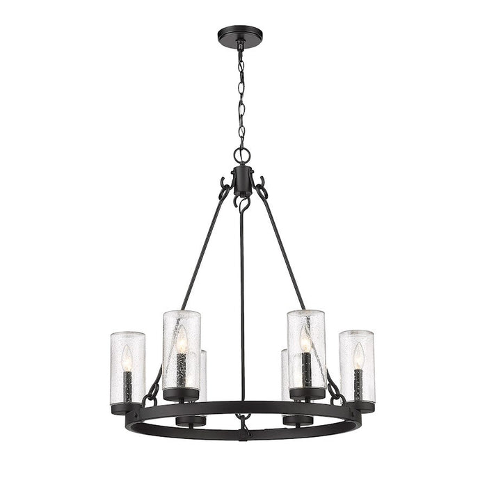 Z-Lite Marlow 6 Light Outdoor Pendant in Matte Black/Seedy - 589-6BK