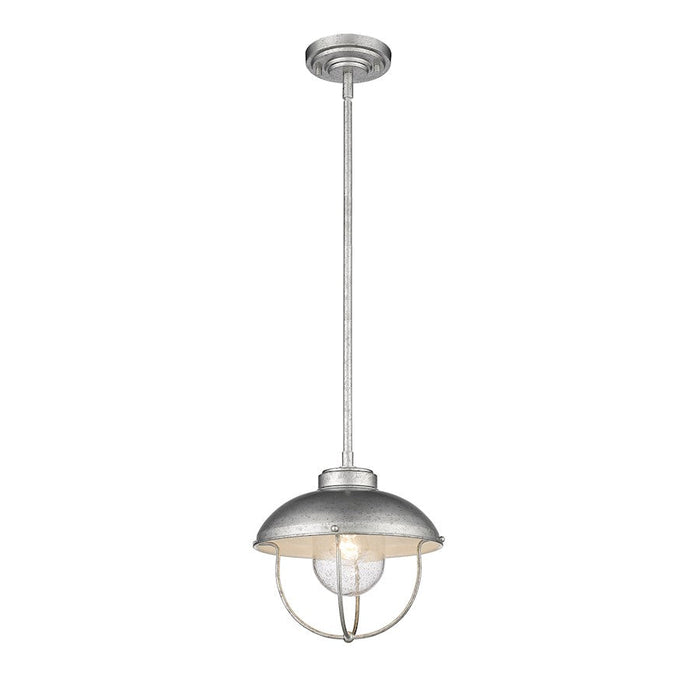 Z-Lite Ansel 1 Light Outdoor Pendant in Galvanized - 590P-GV