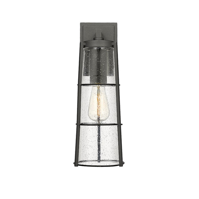 Z-Lite Helix 1 Light Outdoor Wall Sconce in Black/Clear Seedy