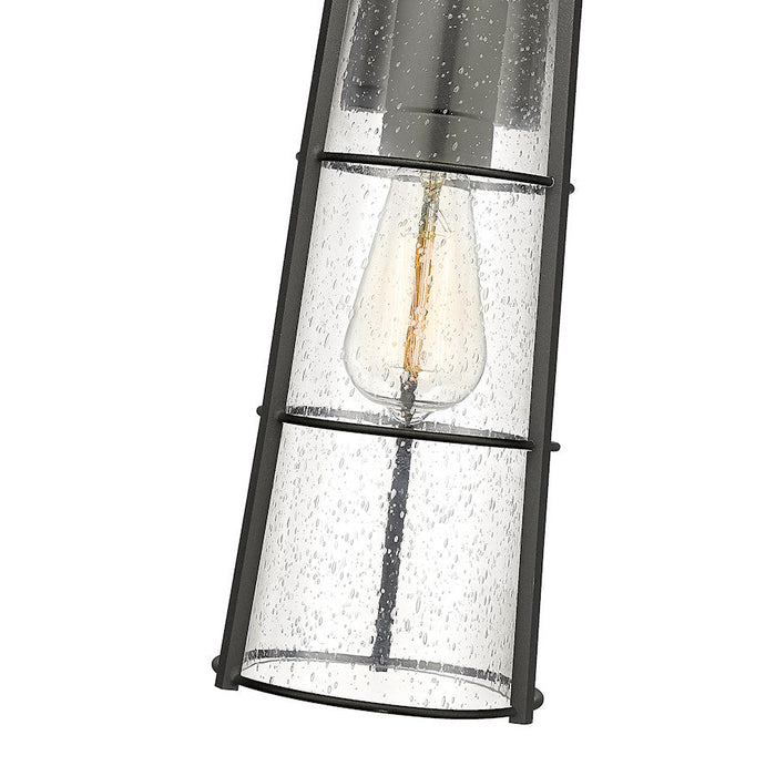 Z-Lite Helix 1 Light Outdoor Wall Sconce in Black/Clear Seedy