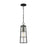 Z-Lite Helix 1 Light 17" Outdoor Ceiling Mount, Black/Clear Seedy - 591CHB-BK