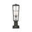 Z-Lite Helix 1 Light Outdoor Pier Mount, Black/Clear Seedy