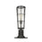 Z-Lite Helix 1 Light Outdoor Pier Mount, Black/Clear Seedy