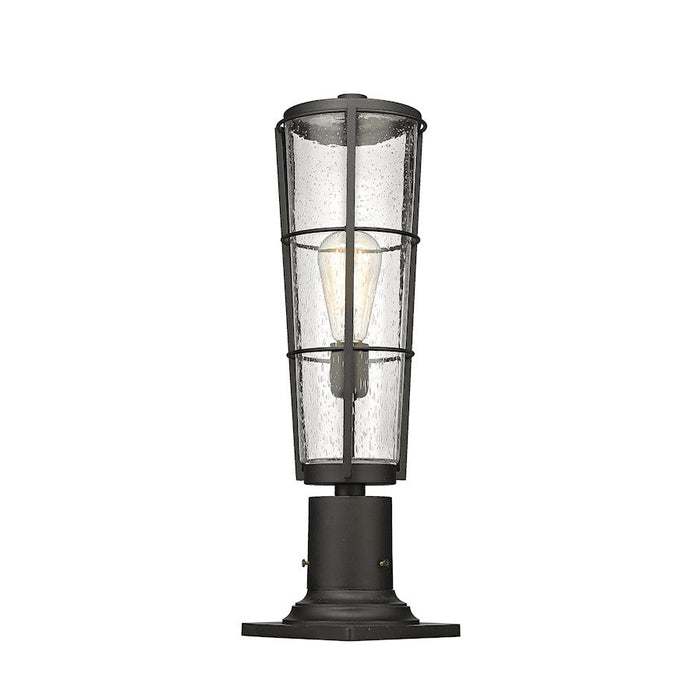 Z-Lite Helix 1 Light Outdoor Pier Mount, Black/Clear Seedy