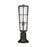 Z-Lite Helix 1 Light 22" Outdoor Pier Mount, Black/Clear Seedy - 591PHB-553PM-BK