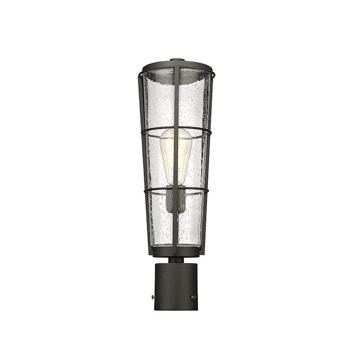 Z-Lite Helix 1 Light Outdoor Pier Mount, Black/Clear Seedy