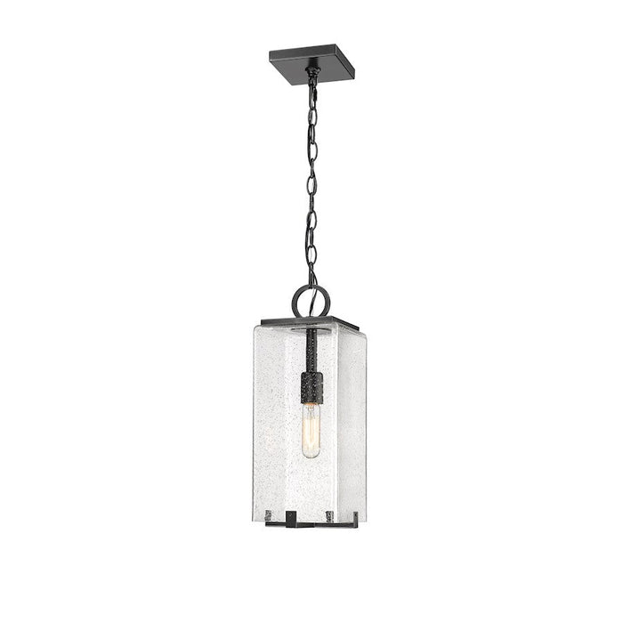 Z-Lite Sana 1 Light Outdoor Chain Mount Ceiling, Black/Seedy - 592CHM-BK