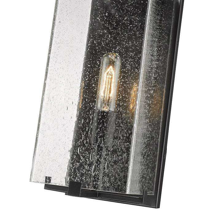 Z-Lite Sana 1 Light Outdoor Wall Sconce, Black/Seedy