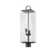 Z-Lite Sana 3 Light 26.5" Outdoor Post Mount, Black/Seedy - 592PHBR-BK