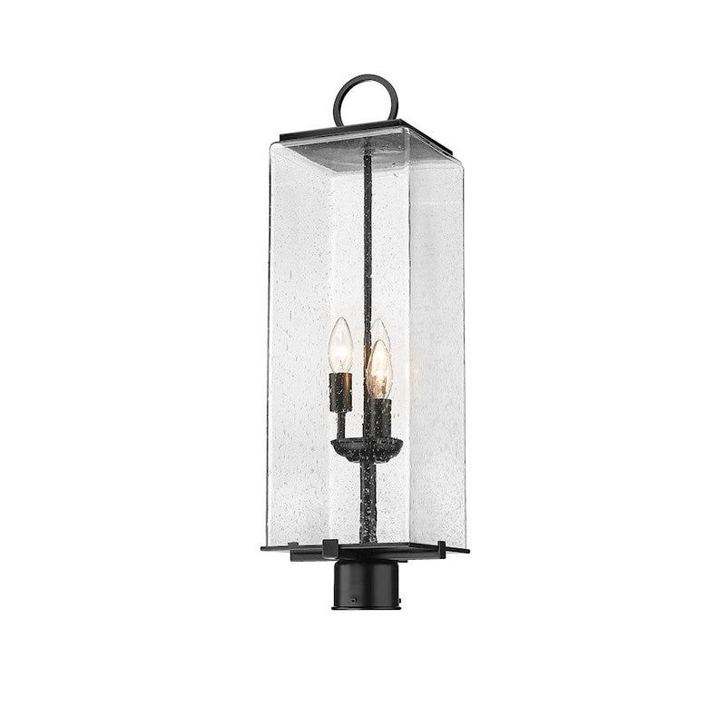 Z-Lite Sana 3 Light 26.5" Outdoor Post Mount, Black/Seedy