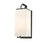 Z-Lite Sana 1 Light 18.5" Outdoor Wall Sconce, Black/White Opal - 593M-BK