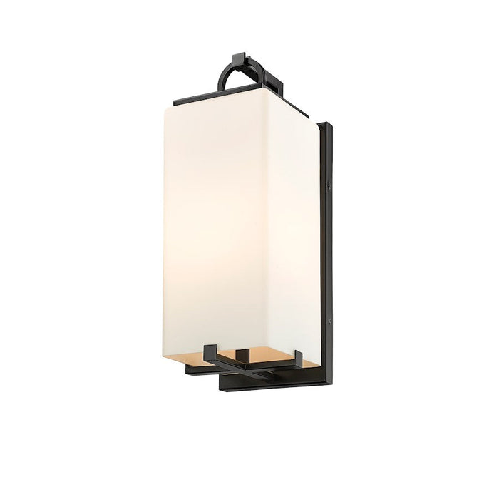 Z-Lite Sana 1 Light 18.5" Outdoor Wall Sconce, Black/White Opal