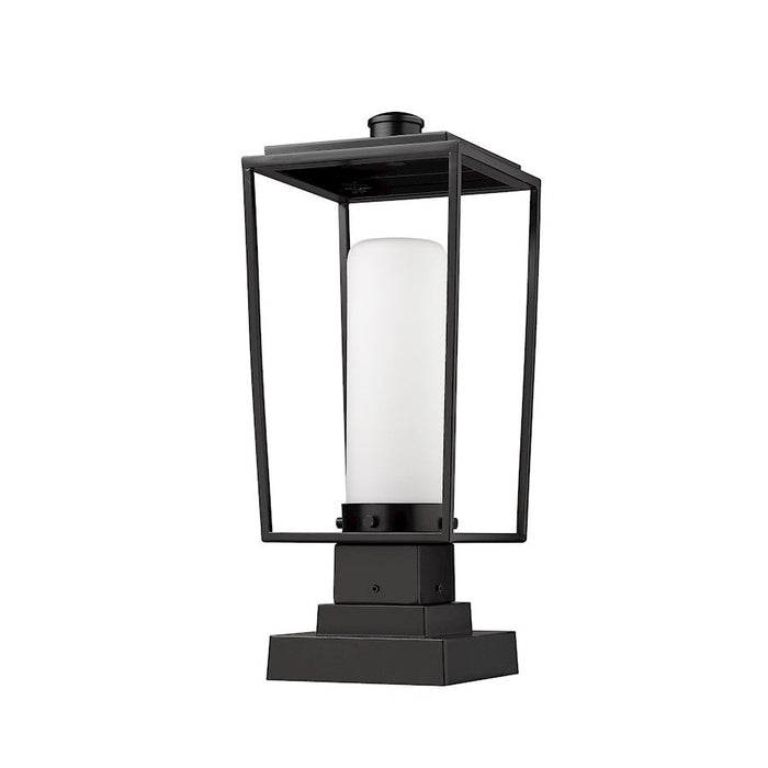 Z-Lite Sheridan 1 Light Outdoor Pier Mount/Square, Black/White