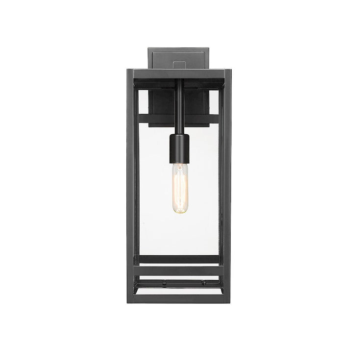 Z-Lite Nuri 1 Light 21" Outdoor Wall Sconce in Black/Clear