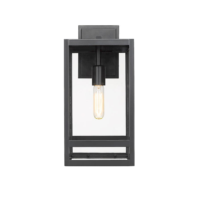 Z-Lite Nuri 1 Light Outdoor Wall Sconce in Black/Clear