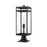 Z-Lite Nuri 1 Light 23.50" Outdoor Pier Mount/SQ, Black/Clear - 596PHBR-533PM-BK