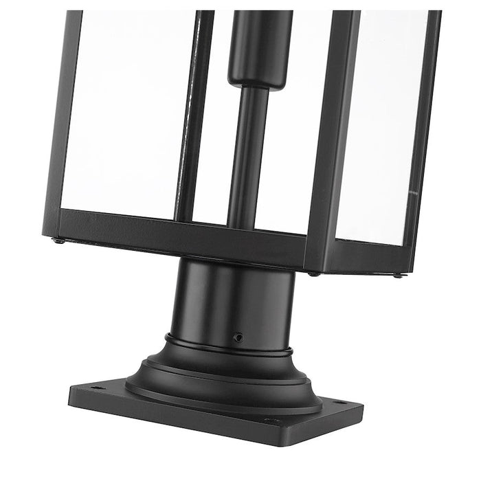 Z-Lite Nuri 1 Light 23.50" Outdoor Pier Mount/SQ, Black/Clear