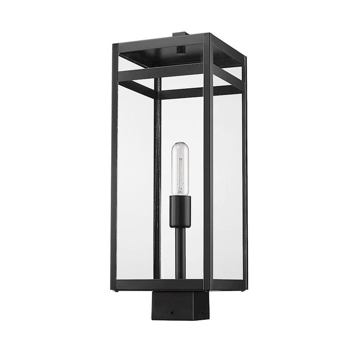 Z-Lite Nuri 1 Light Outdoor Post Mount in Black/Clear