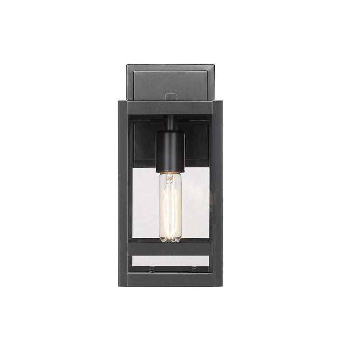 Z-Lite Nuri 1 Light Outdoor Wall Sconce in Black/Clear