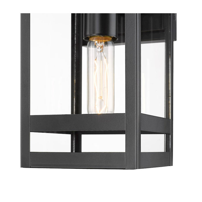 Z-Lite Nuri 1 Light Outdoor Wall Sconce in Black/Clear