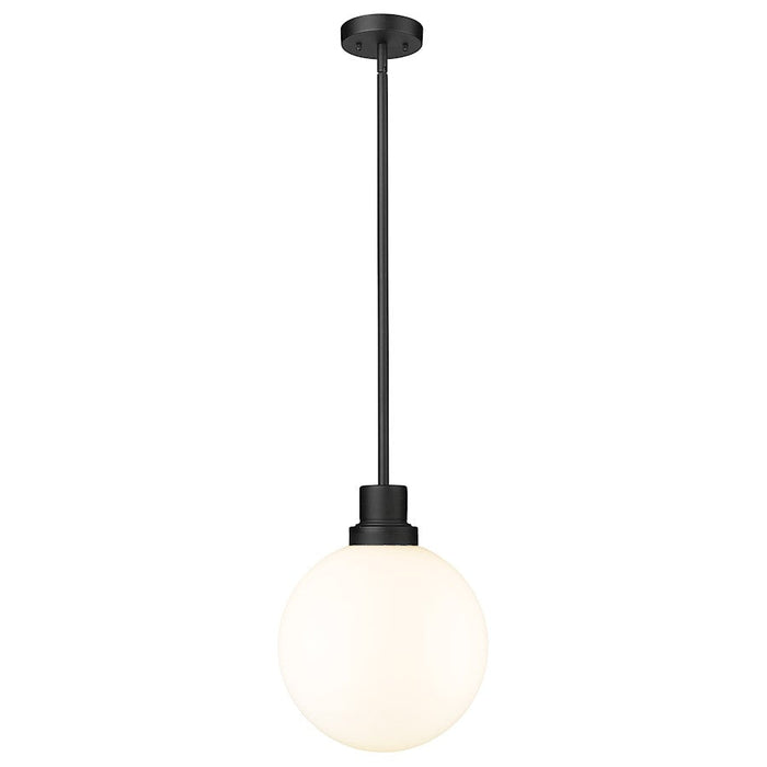 Z-Lite Laurent 1 Light 16" Outdoor Pendant, Black/Opal - 597P12-BK