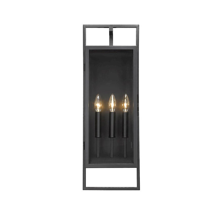 Z-Lite Lucian 3 Light Outdoor Wall Sconce in Black/Clear