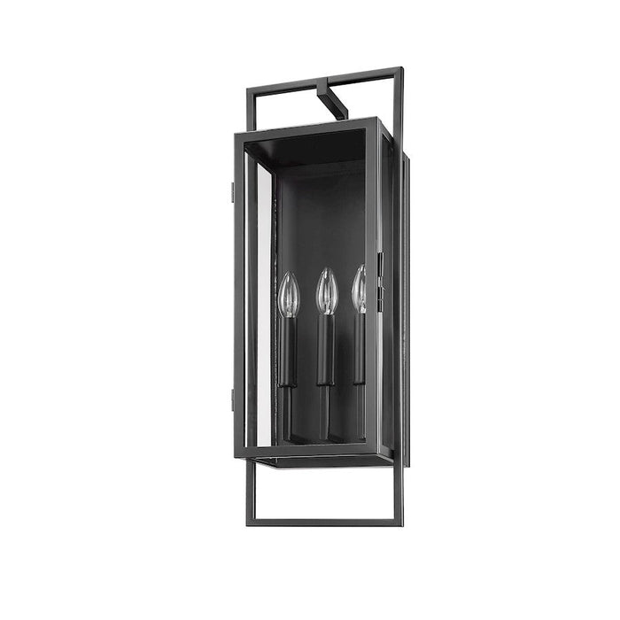 Z-Lite Lucian 3 Light Outdoor Wall Sconce in Black/Clear