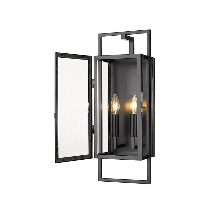 Z-Lite Lucian 2 Light Outdoor Wall Sconce in Black/Clear