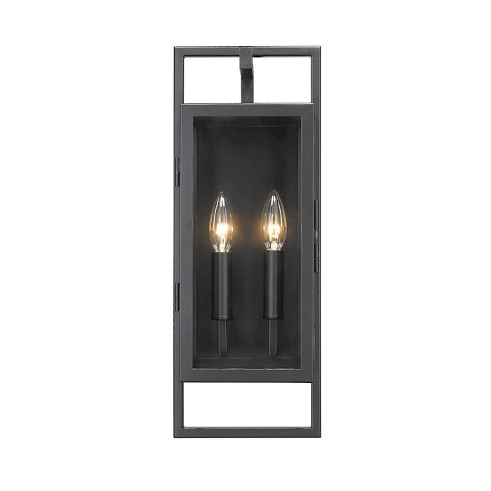 Z-Lite Lucian 2 Light Outdoor Wall Sconce in Black/Clear