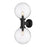 Z-Lite Laurent 2 Light 34" Outdoor Wall Sconce, Black/Clear Seedy - 599B2-BK