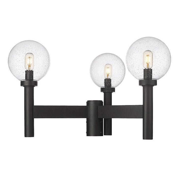 Z-Lite Laurent 3 Light Outdoor Post Mount, Black/Clear - 599MP3-BK