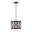 Z-Lite Dealey 3 Light 9" Chandelier, Black, Black/Clear Crystal - 6010-12MB