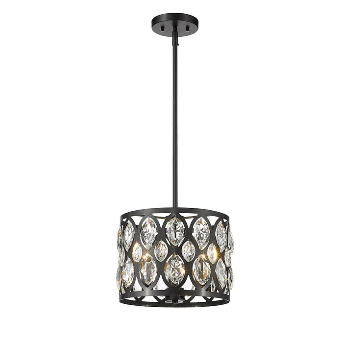 Z-Lite Dealey Chandelier, Black, Black/Clear Crystal