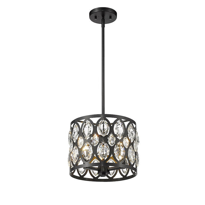 Z-Lite Dealey Chandelier, Black, Black/Clear Crystal