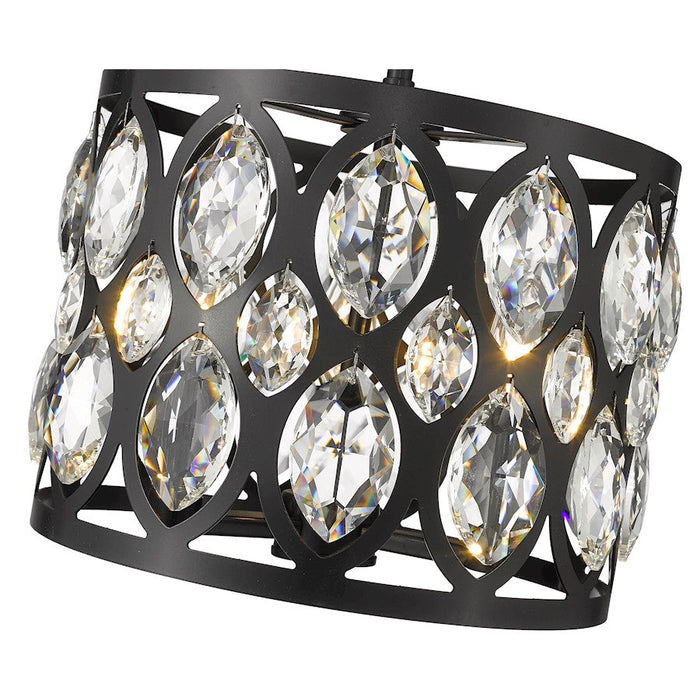 Z-Lite Dealey Chandelier, Black, Black/Clear Crystal