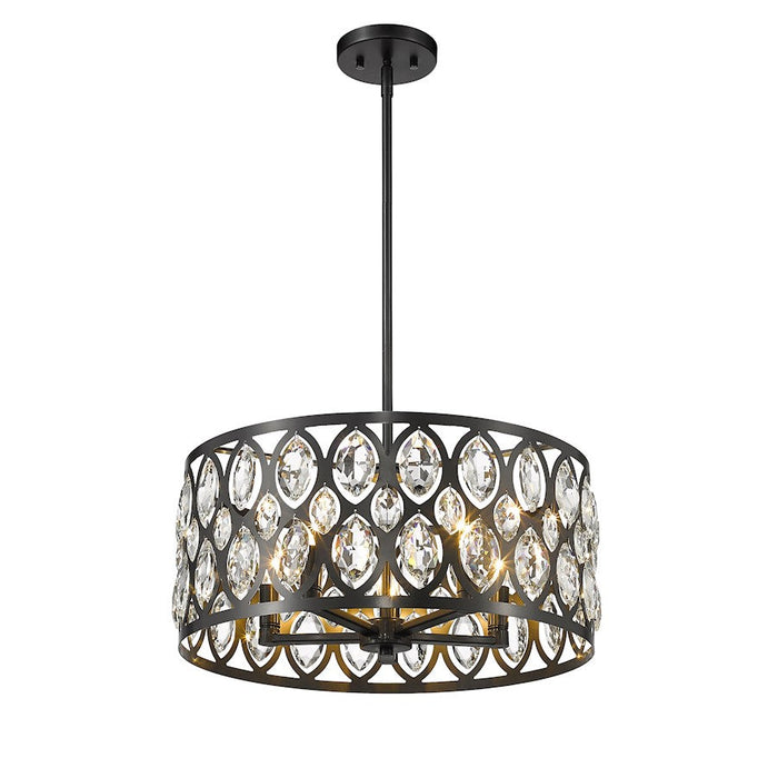 Z-Lite Dealey Chandelier, Black, Black/Clear Crystal