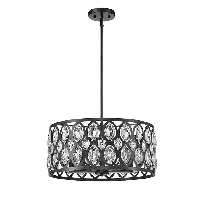 Z-Lite Dealey Chandelier, Black, Black/Clear Crystal