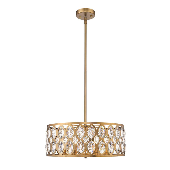 Z-Lite Dealey 6 Light Chandelier, Heirloom Brass/Clear - 6010-24HB