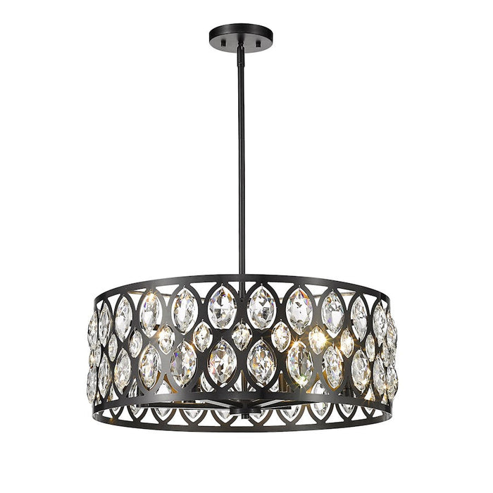 Z-Lite Dealey Chandelier, Black, Black/Clear Crystal