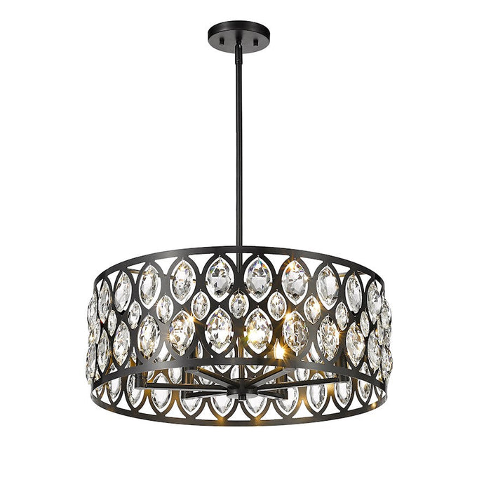 Z-Lite Dealey Chandelier, Black, Black/Clear Crystal