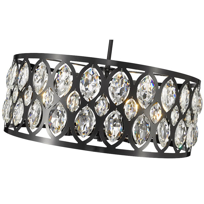 Z-Lite Dealey Chandelier, Black, Black/Clear Crystal