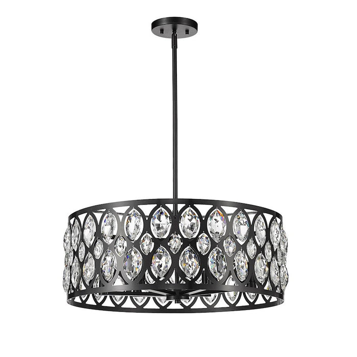 Z-Lite Dealey Chandelier, Black, Black/Clear Crystal