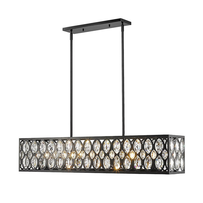 Z-Lite Dealey Chandelier, Black, Black/Clear Crystal