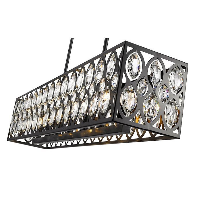 Z-Lite Dealey Chandelier, Black, Black/Clear Crystal