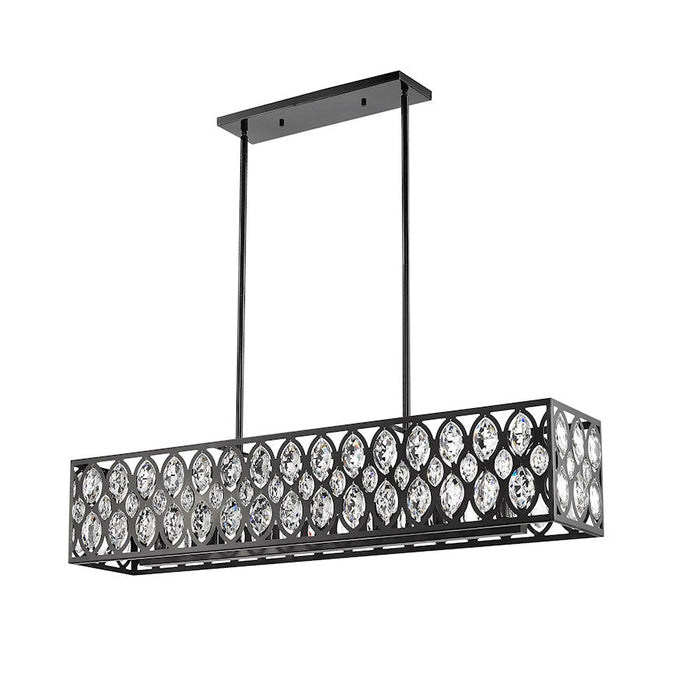 Z-Lite Dealey Chandelier, Black, Black/Clear Crystal