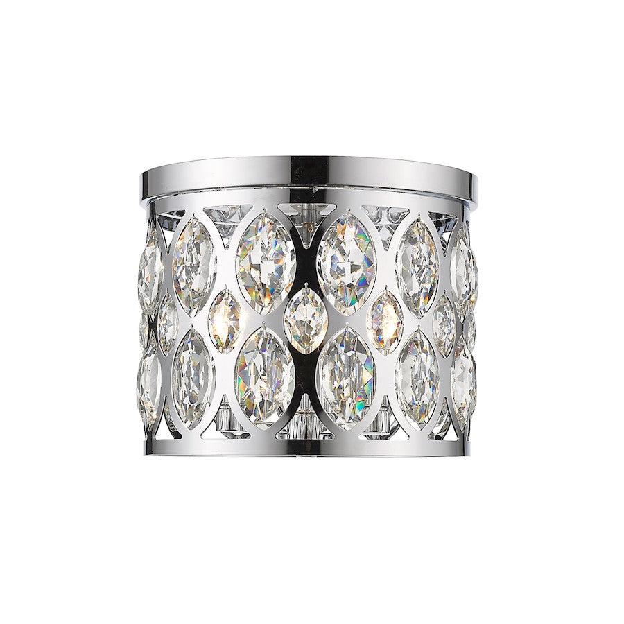 Z-Lite Dealey 3 Light Flush Mount, Chrome/Clear - 6010F12CH