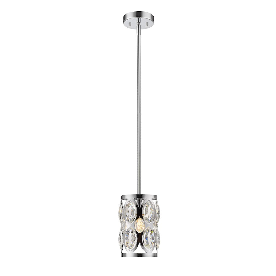 Z-Lite 1 Light Dealey 6" Mini Pendant, Chrome - 6010MP-CH