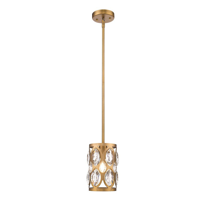 Z-Lite Dealey 1 Light Mini Pendant, Heirloom Brass/Clear - 6010MP-HB